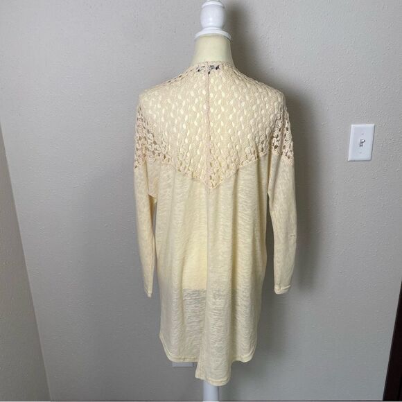 Umgee Boho Coastal Cream Open Front Crochet Knit Cardigan Women's Size Small - Picture 2 of 13